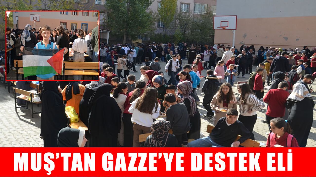 Muş’ta öğrenci ve veliler Gazze için el ele verdi
