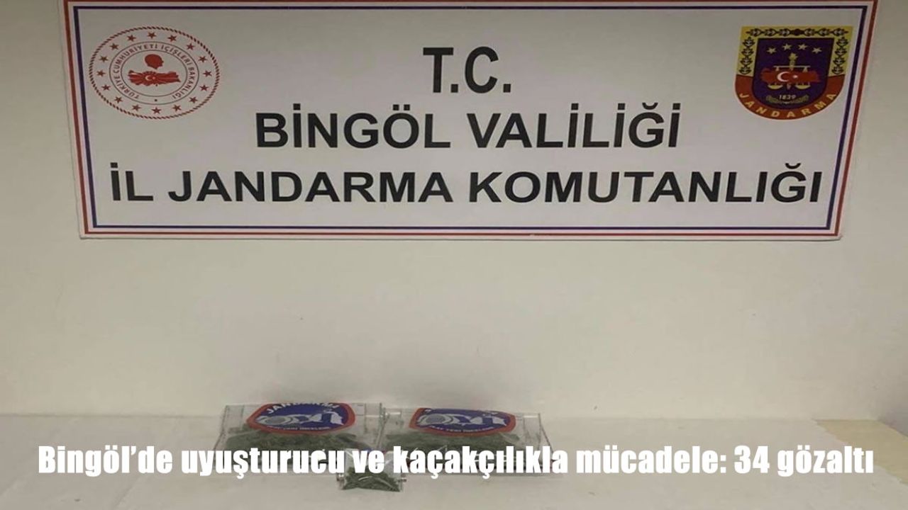 Bingöl’de uyuşturucu ve kaçakçılıkla mücadele: 34 gözaltı