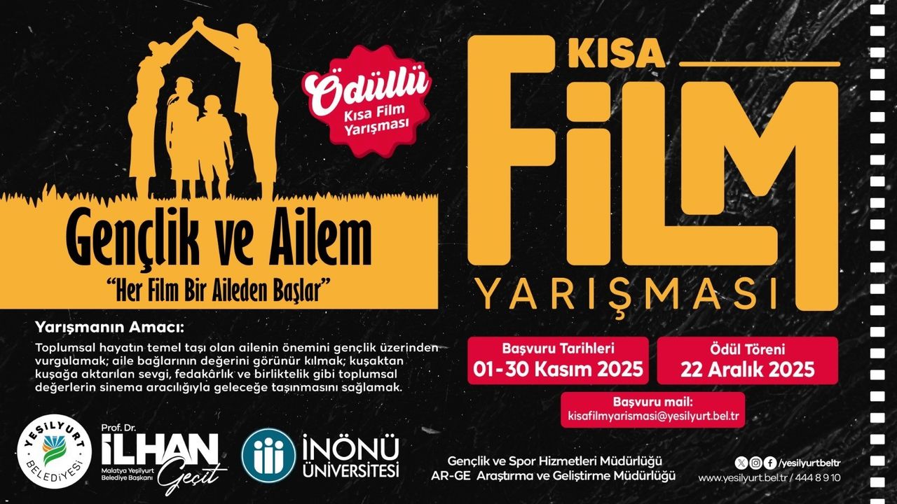 Yeşilyurt Belediyesi’nden “Gençlik ve Ailem” Temalı Kısa Film Yarışması: Aile Değerleri Beyaz Perdeye Taşınacak