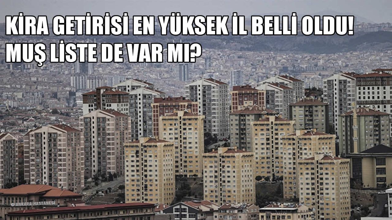 Kira Getirisi En Yüksek İl Belli Oldu! Muş kaçıncı sırada?