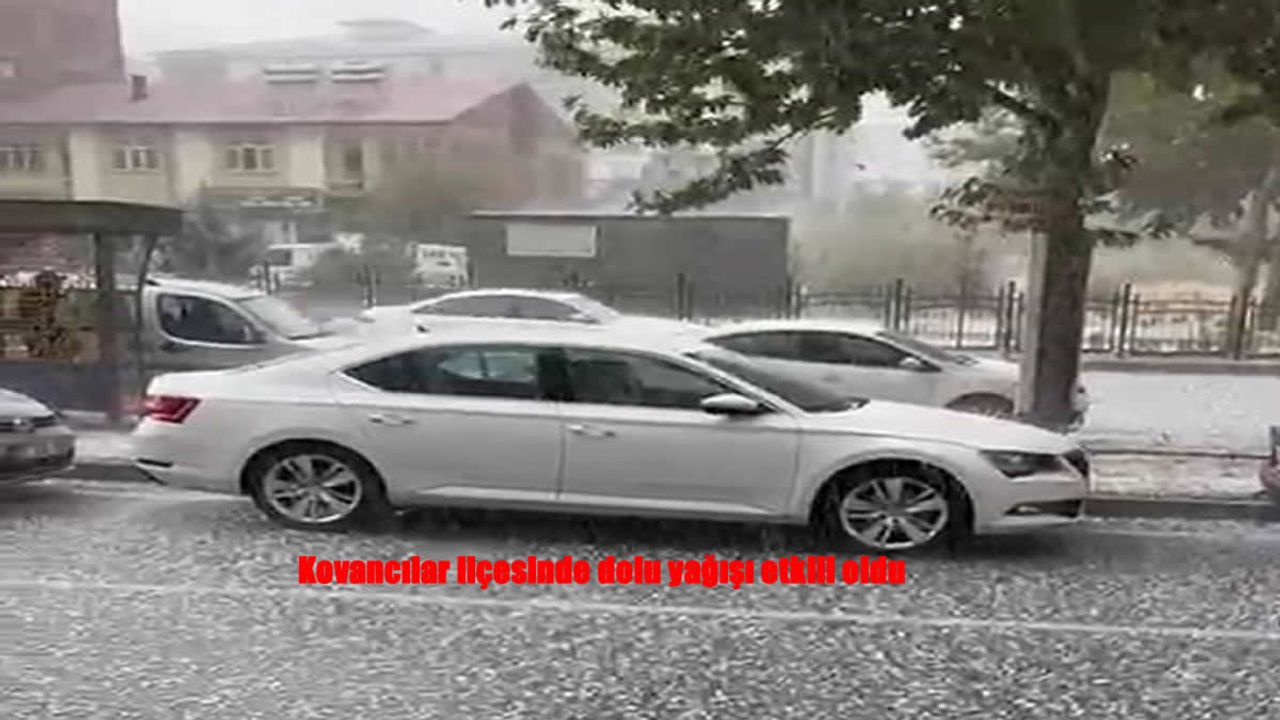 Kovancılar’da Dolu Yağışı Etkili Oldu: Yerler Beyaza Büründü