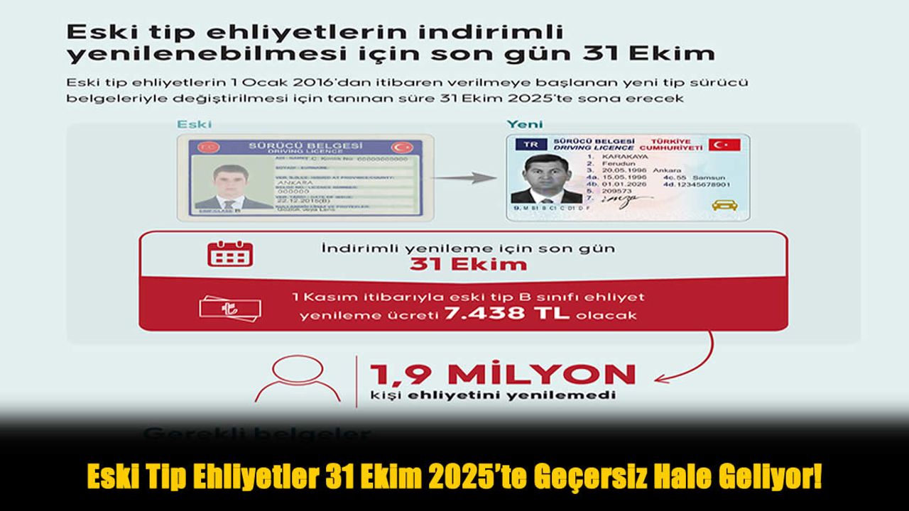 Eski Tip Ehliyetlerde Kritik Tarih: 31 Ekim 2025 Son Gün!
