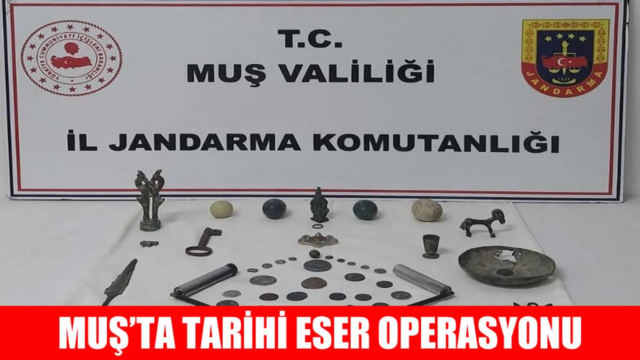 Muş’ta tarihi eser operasyonu: Roma ve Urartu dönemlerine ait 43 parça eser ele geçirildi