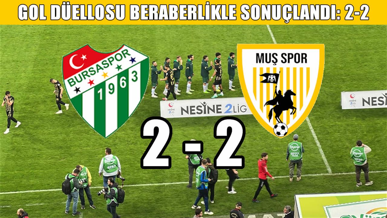 Muşspor, Bursa deplasmanında galibiyeti kıl payı kaçırdı: Üstün futbol alkış aldı