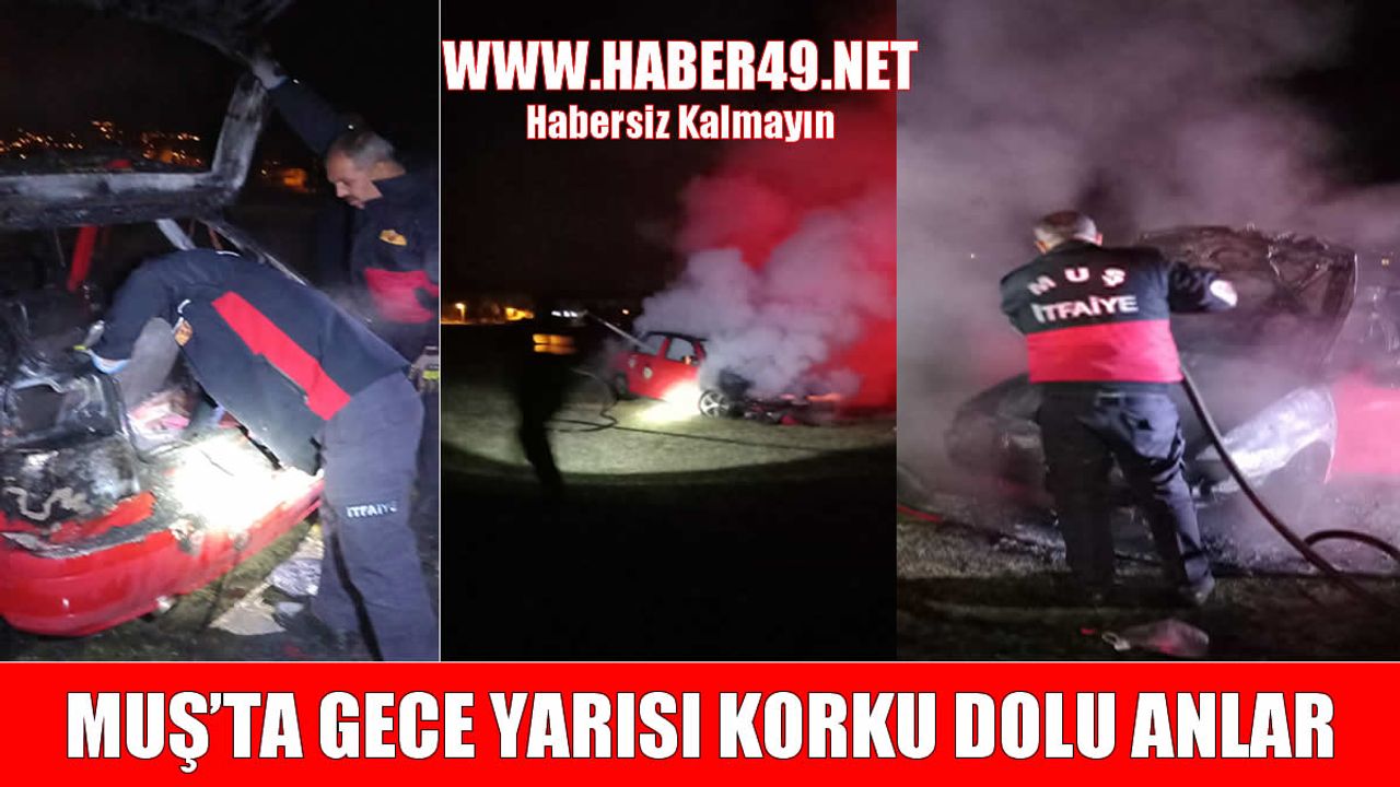 Muş'ta seyir halindeki otomobil alev alev yandı
