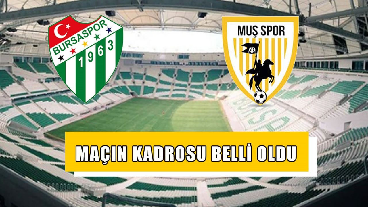 Bursaspor-Muşspor karşılaşmasında ilk 11’ler belli oldu