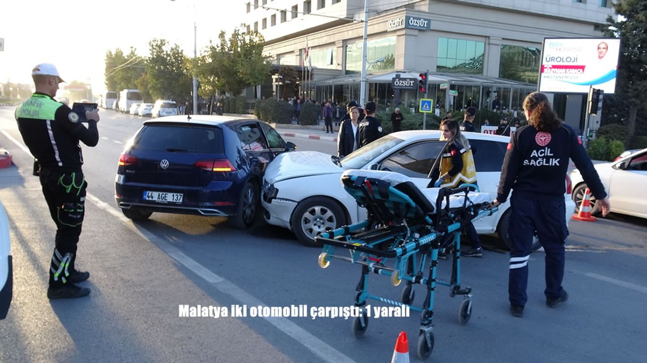 Malatya iki otomobil çarpıştı: 1 yaralı