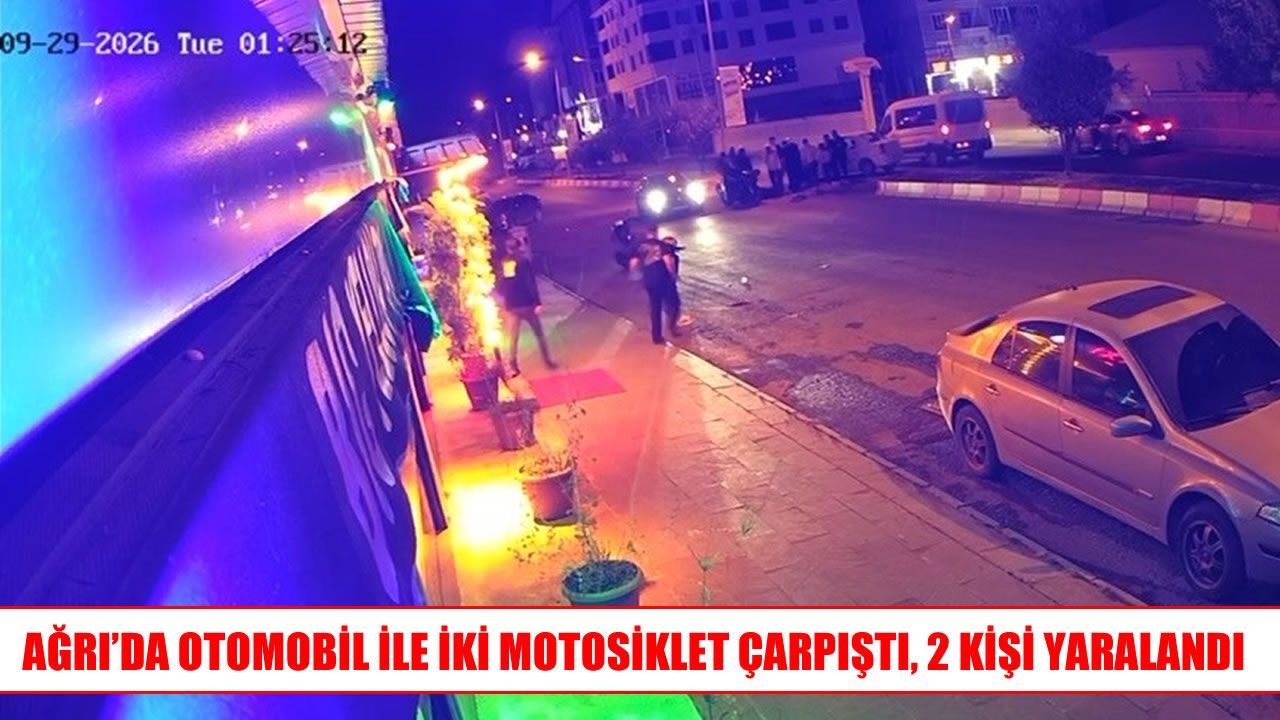 Ağrı'da Trafik Kazası: Otomobil ile İki Motosiklet Çarpıştı, 2 Yaralı