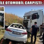 Muş'ta Mikser kamyonu ile otomobil çarpıştı: 2 yaralı