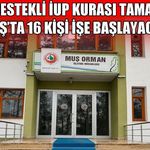 Muş’ta İŞKUR İUP kurası çekildi: 16 asil isim belli oldu