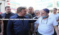 Vali Aydoğdu, Yangın Sonrası Zarar Gören Esnafla Buluştu