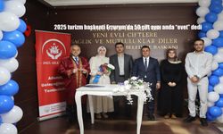 2025 turizm başkenti Erzurum’da 50 çift aynı anda “evet” dedi
