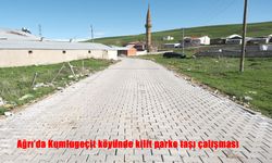 Ağrı Kumlugeçit Köyü’nde 3.500 Metrekarelik Kilit Parke Taşı Çalışması Tamamlandı