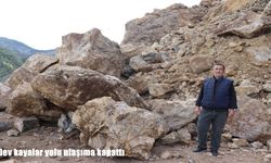 Erzurum Oltu’da heyelan felaketi: Dev kayalar Kemerkaya Yolu’nu ulaşıma kapattı