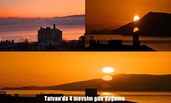 Van Gölü üzerinde günün ilk ışıklarıyla Tatvan’da doğa sanata dönüşüyor