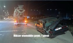 Mikserli Kamyonetin Otomobile Arkadan Çarpması Sonucu Bir Kişi Yaralandı