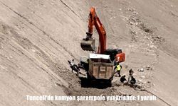 Tunceli Çemişgezek'te kamyon şarampole yuvarlandı: 1 kişi yaralı olarak kurtarıldı