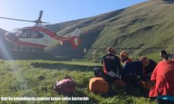 Van’da kayalıklarda mahsur kalan vatandaş helikopterle kurtarıldı