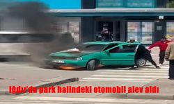 Iğdır’da Park Halindeki Otomobil Alevlere Teslim Oldu