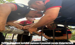 Cizre’de demir korkuluğa saplanan 8 yaşındaki çocuğu itfaiye ekipleri zamanında kurtardı