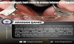 Bingöl'de suçlulara geçit yok: Kesinleşmiş hapis cezası bulunan 6 kişi yakalandı