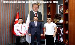 Omzundaki sakatlığa rağmen ringde zafer madalyasını kaptı
