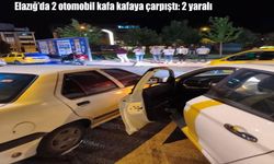 Elazığ’da korkutan kaza: İki otomobil kafa kafaya çarpıştı, 2 kişi yaralandı