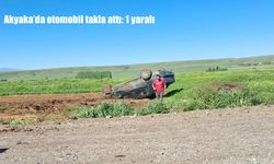 Kars Akyaka’da otomobil takla attı: Sürücü yaralandı