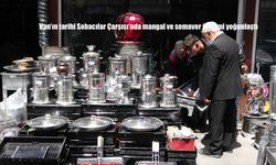 Van’ın tarihi Sobacılar Çarşısı’nda mangal ve semaver üretimi yoğunlaştı