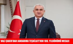 Muş Valisi Çakır'dan Jandarma Teşkilatı'nın 186. kuruluş yıl dönümü mesajı