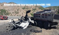 Bingöl’de Demir Tozu Taşıyan Tır Devrildi, Araç Alev Aldı: 1 Kişi Hayatını Kaybetti