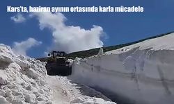 Kars’ın Dağlarında Yaz Ortasında Kar Temizleme Operasyonu