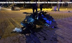 Malatya’da Gece Saatlerinde Trafik Kazası: Otomobil ile Motosiklet Çarpıştı, 1 Yaralı