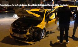 Elazığ’da Gece Yarısı Trafik Kazası: Ticari Taksi ile Otomobil Çarpıştı, 1 Kişi Yaralandı