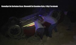 Kemaliye’de Korkutan Kaza: Otomobil Su Kanalına Uçtu, 4 Kişi Yaralandı