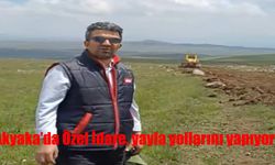 Akyaka’da Yayla yollarında hummalı çalışma başladı