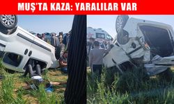 Muş'ta takla atan hafif ticari araçtaki 3 kişi yaralandı