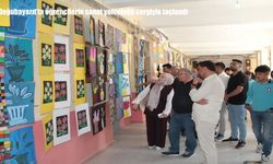 Doğubayazıt’ta öğrencilerin yıl sonu sanat sergisi ziyarete açıldı