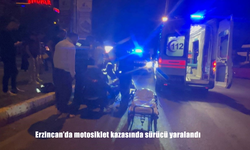 Erzincan'da ıslak zeminde motosiklet kazası: Sürücü yaralandı