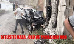 Bitlis’te otomobil iş yerine çarptı: 1 ölü, 4 yaralı