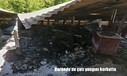 Darende’de ev çatısında çıkan yangın korkuttu