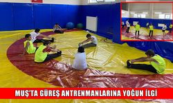 Korkut’ta düzenlenen güreş antrenmanlarına yoğun katılım