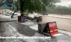 Kağızman’ı dolu vurdu: tarım arazilerinde zarar oluştu