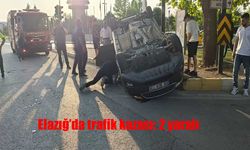 Elazığ şehir merkezinde korkutan trafik kazası: 2 yaralı