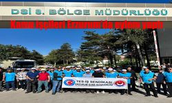 Tes-İş Sendikası üyeleri Erzurum’da eylem yaptı