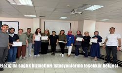 Elazığ’da Örnek Sağlık İstasyonlarına Teşekkür Belgesi Verildi