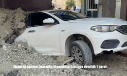 Elazığ’da Hafriyat Kamyonu Devrildi, Otomobil Enkaz Altında Kaldı: 1 Kişi Yaralandı