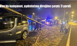 Van’da Hafif Ticari Araç Aydınlatma Direğine Çarptı: 3 Kişi Yaralandı, Trafik Aksadı