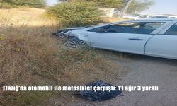 Elazığ Şahinkaya Mahallesi’nde Otomobil ile Motosiklet Çarpıştı: 1’i Ağır 3 Yaralı