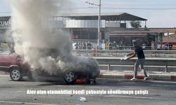 Malatya’da Seyir Halindeki Otomobil Alev Alev Yandı: Sürücü Can Havliyle Müdahale Etti